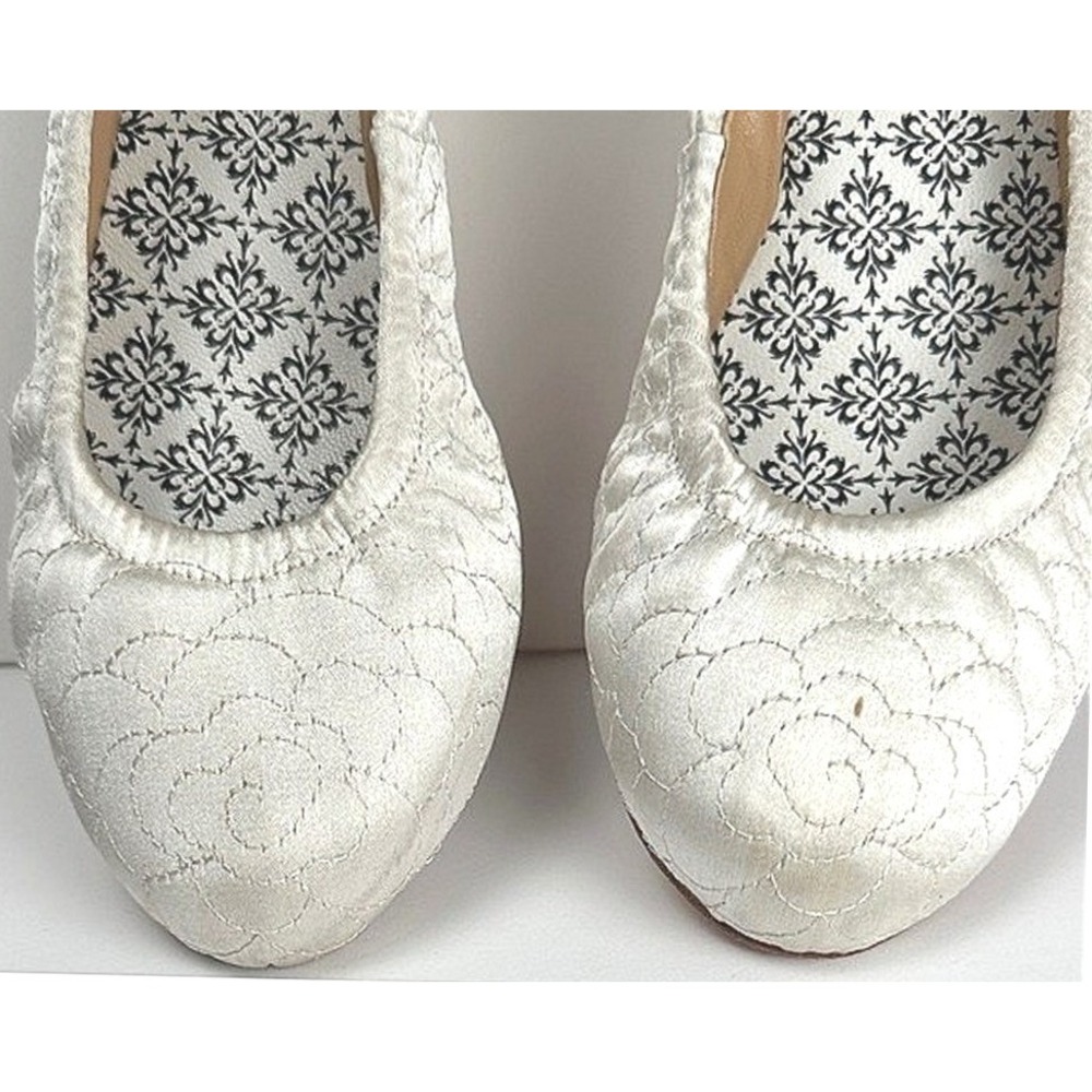Hey Lady Smitten Ballet Flats Women's 7 Antique Silver Quilted Leather Bridal - Picture 9 of 16